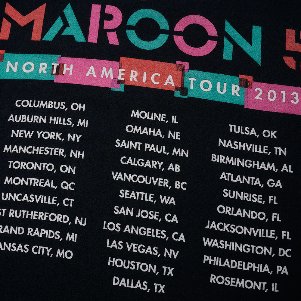 Maroon 5 North America Vintage Tour T-Shirt - Image 4