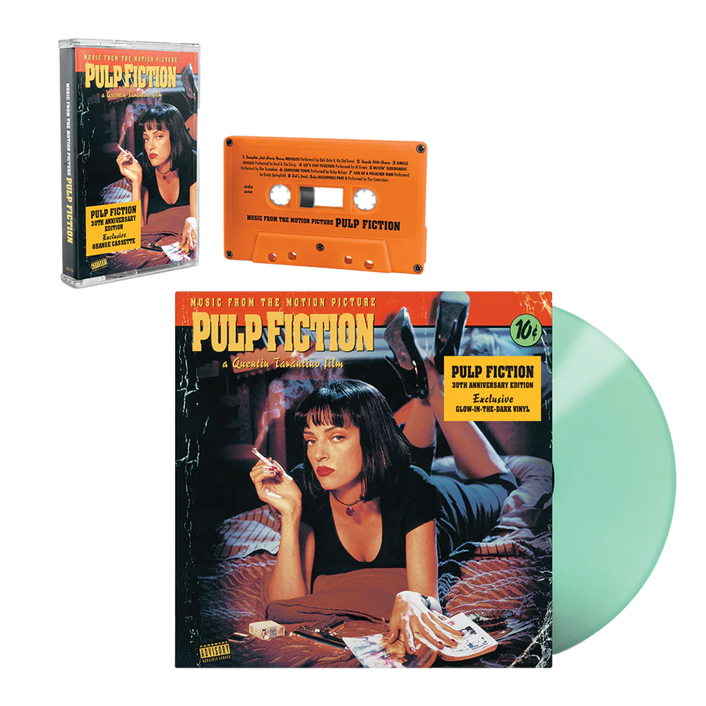 Pulp Fiction (Music From The Motion Picture) - 30th Anniversary Glow-In-The-Dark Vinyl + Cassette Bundle